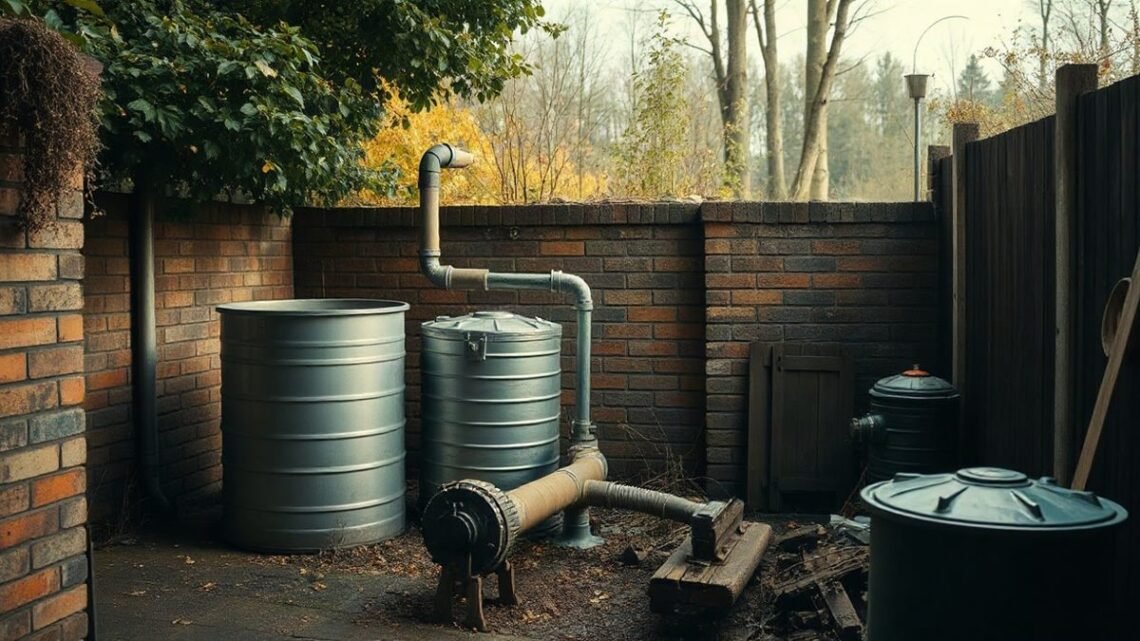 Photo-style image for "The Septic System Lifecycle: From New Tank to Old Age" showing the septic system lifecycle
